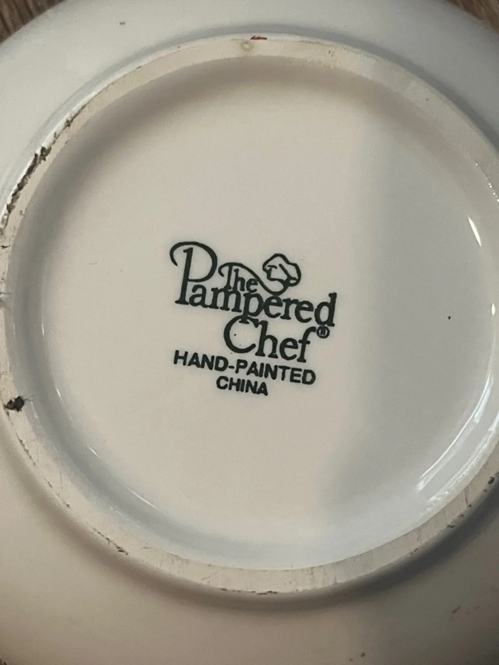 Pampered Chef Hand-Painted Citrus Leaf Ceramic Dipping Bowls - Set of 4
